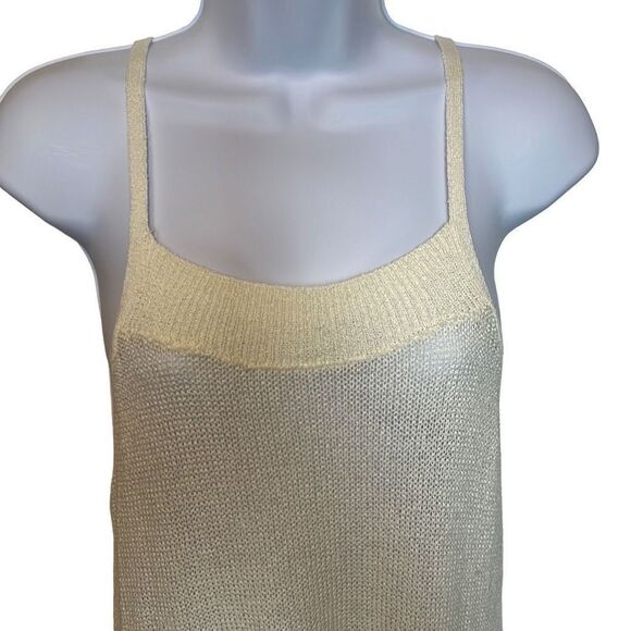 Rubbish EUC Cream Lightweight Knit Racerback Crochet Hem Tank Sz XS - Picture 3 of 9